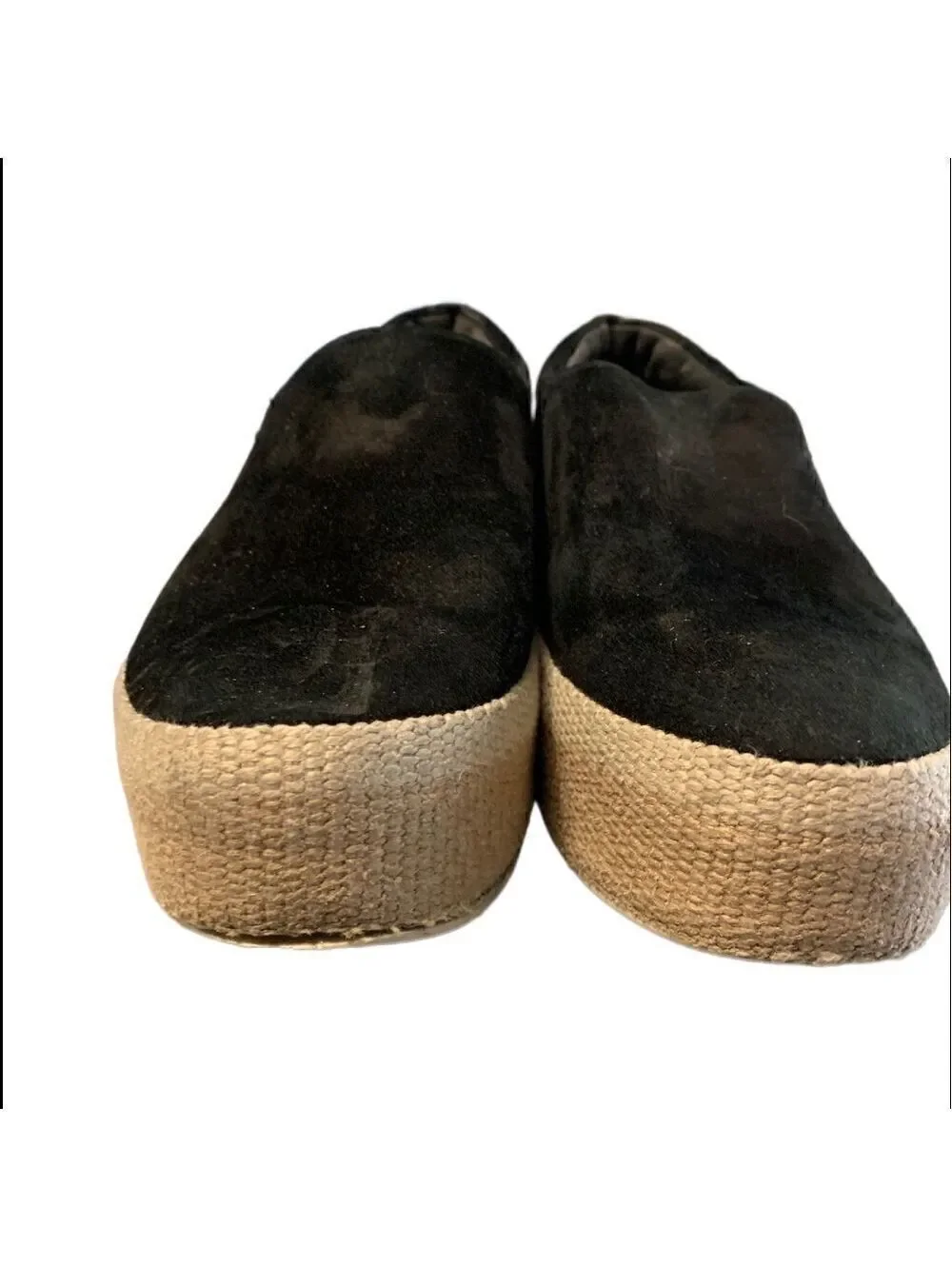 Vince Wilden Platform Espadrille Black Suede Sz 7